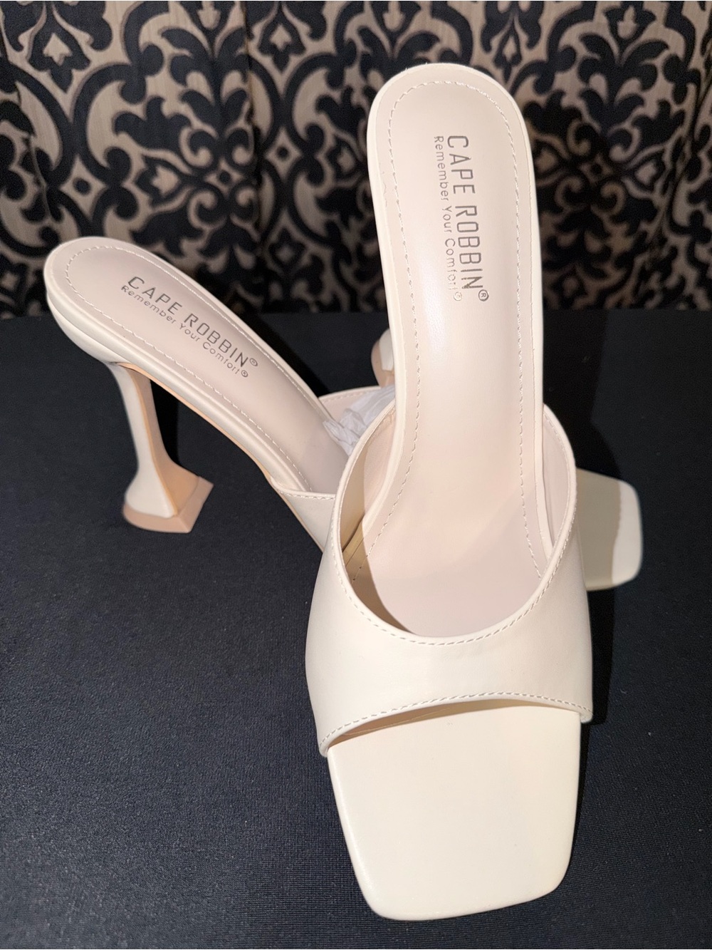 Cape Robbin Ivory Sculpted Stiletto Mule